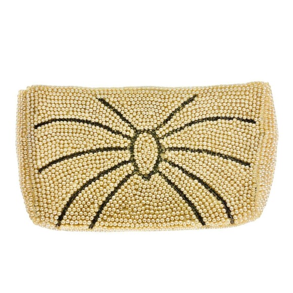 VTG 40s 50s Art Deco Spider Bug Insect Pearl Beaded Clutch Handbag Made In Japan - Picture 1 of 11